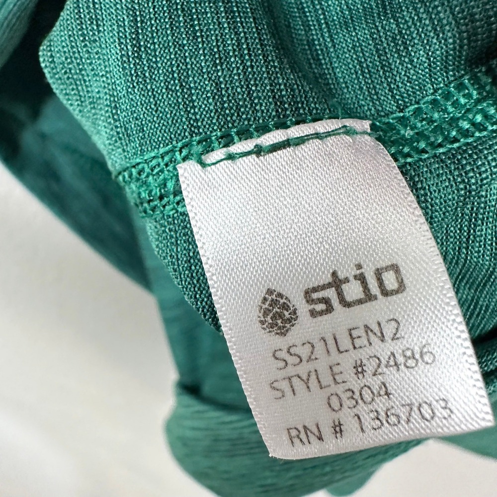 Stio Polo Shirt Mens Size L Green Space Dye Performance Knit Short Sleeve - Picture 7 of 9